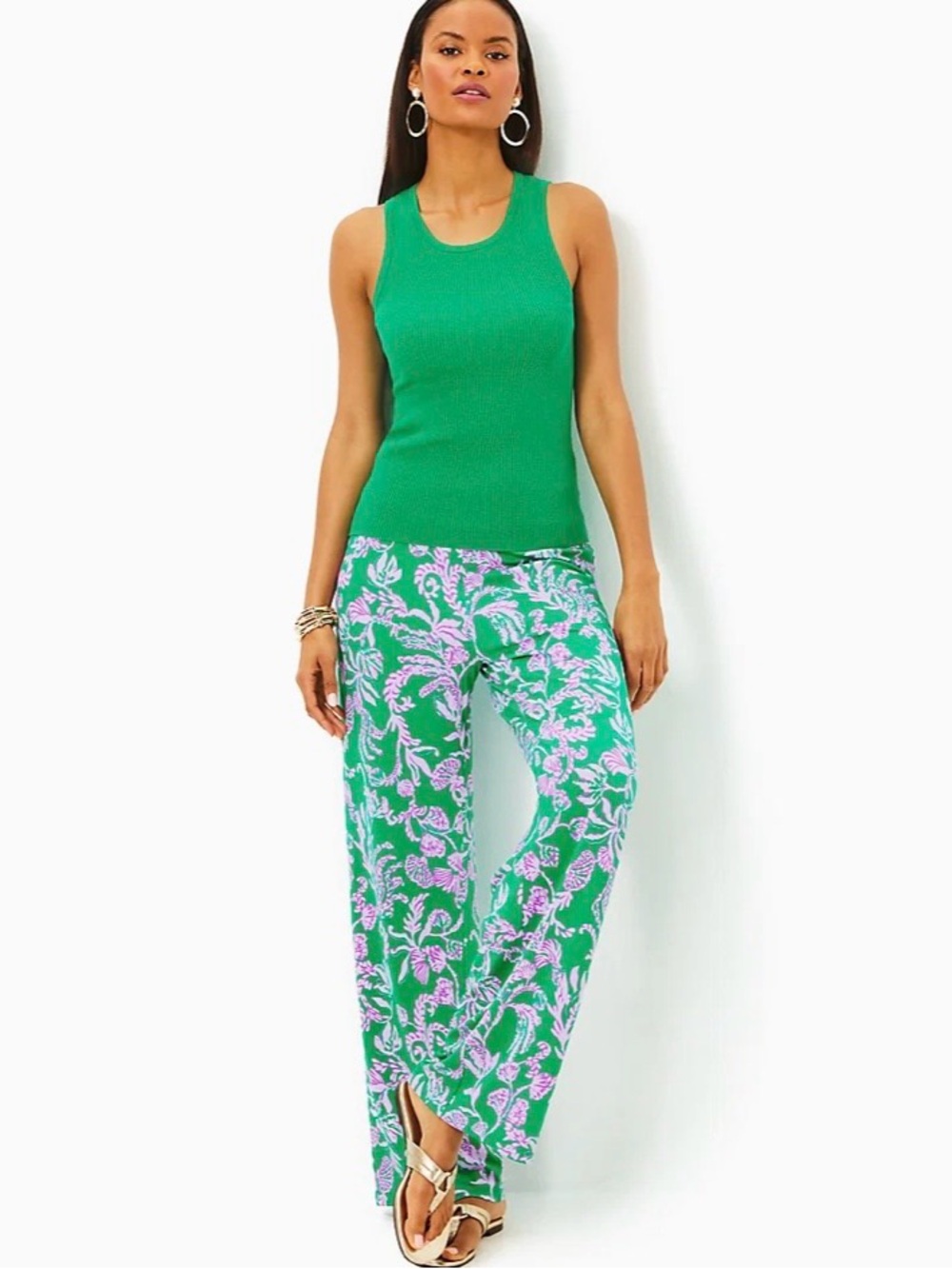 Lilly Pulitzer Esli Sweater Tank in Brazilian Green EUC - Picture 3 of 8